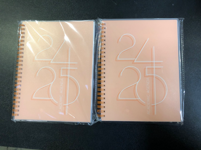 Photo 2 of 2 Books of Riley's Planner 2024-2025 Academic Year, 18-Month Academic Weekly Planner - Deco Weekly & Monthly Agenda Planner, Flexible Cover, Notes Pages, Twin-Wire Binding (8 x 6 inch, Peach)