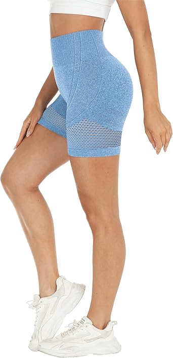 Photo 2 of LouKeith Womens Workout Shorts Butt Lifting Gym Shorts High Waisted Seamless Yoga Biker Running Athletic Shorts Size Medium