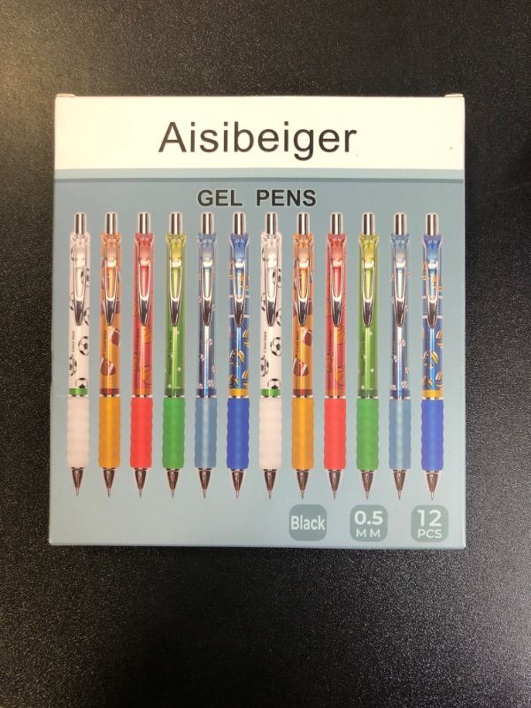 Photo 3 of Aisibeiger Gel Pens Fine Point 0.5mm Black Ink Gel Pen Retractable Cute Pens for Smooth Writing School Office Supplies (12-count)