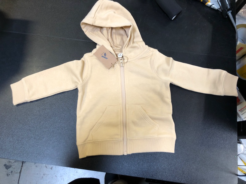 Photo 2 of Amazon Essentials Unisex Babies' French Terry Zip-Up Hoodie (Previously Amazon Aware), Sand, 18 Months