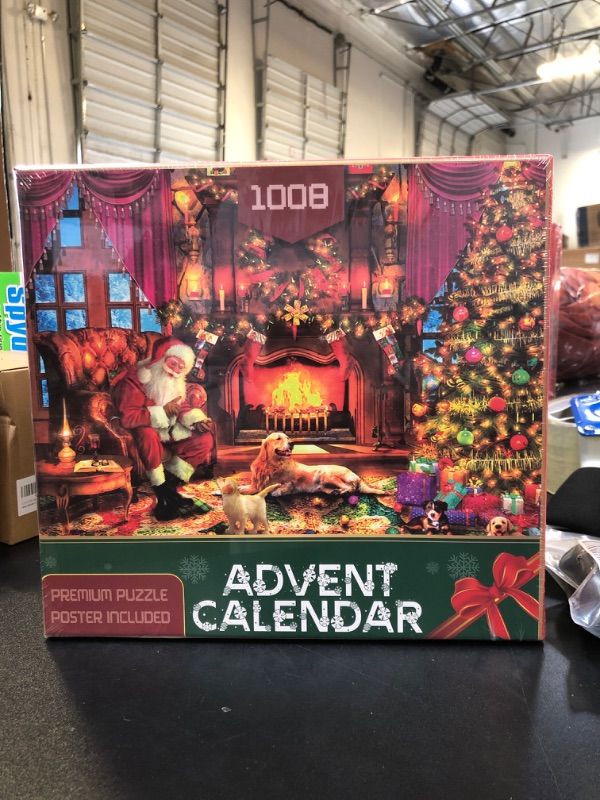 Photo 1 of Advent Calendar 2024 Christmas Puzzle - 1008 Pieces Christmas Countdown Calendar Jigsaw Puzzles, 24 Boxes Christmas Advent Calendar Puzzle, Christmas Fireplace Puzzles Gifts Party Favor for Adult Kids