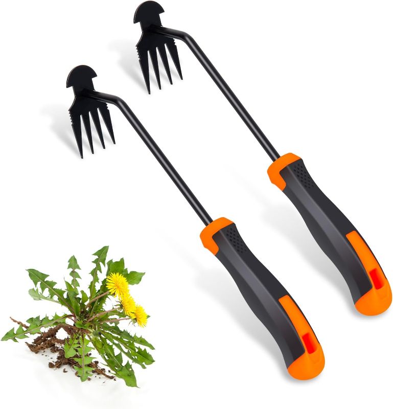 Photo 1 of 2 Box Of  Puller Tool, 2 Pcs Weeding Artifact Uprooting Gardening Hand Weeder Tool Steel 4-Claw Head Ultimate Weeding Remover Tool for Otted Plants, Gardens, Yards, Farms