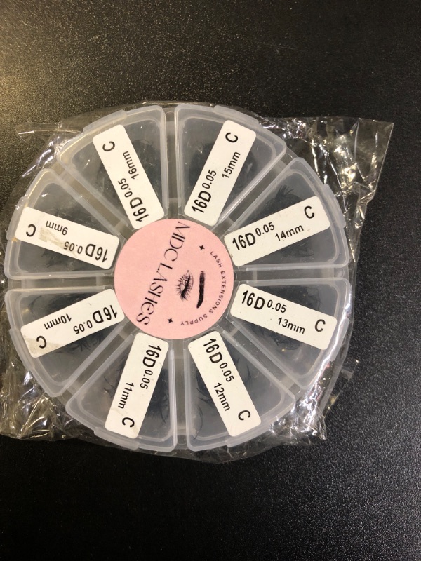 Photo 1 of MDC LASHES Promade Eyelash Fans Mix Length 1000 Fans Volume Lash Extensions 8D-16D, C D Curl, 9-16mm Length, 0.05-0.07 Short Stem Promade Premade Pre Pro Loose Fans Eyelash Extension, Easy Application