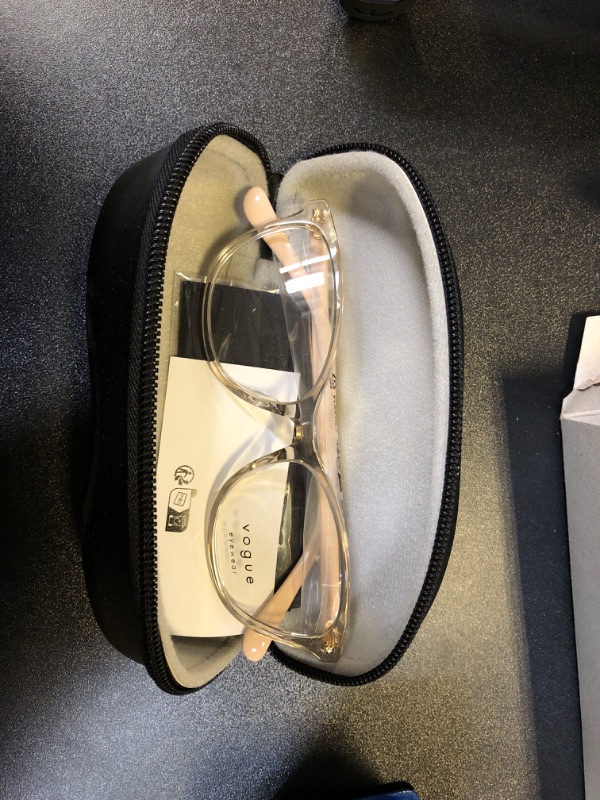 Photo 1 of Vogue Eyewear Women's, Cat eye prescription eyewear frames, pale pink