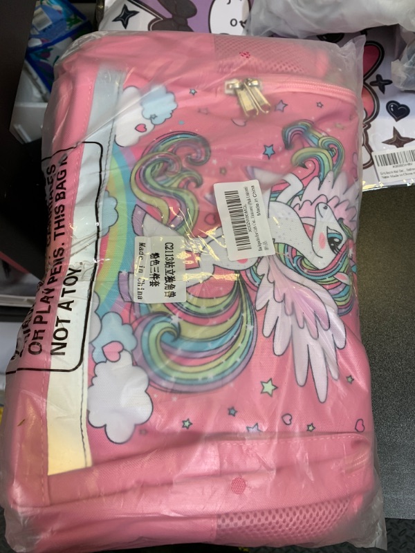 Photo 2 of Soekidy Unicorn School Backpack for Girls Kids Backpacks Toddler Bookbags with Lunch Box Pencil Bag 3 in 1 School Bags Sets for Age 3+