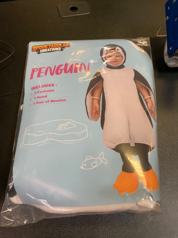 Photo 2 of Spooktacular Creations Halloween Baby Penguin Costume, Toddler Unisex Animal Costume with Penguin Hood for Boys and Girls Halloween Cosplay Parties 18-24 months 