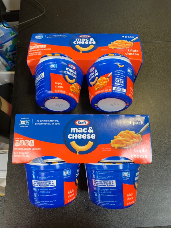 Photo 2 of Kraft Triple Cheese Macaroni and Cheese Easy Microwavable Dinner 2 PACK EXP JAN 2025