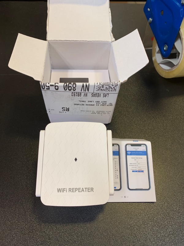 Photo 2 of 1200Mbps WiFi Extender Signal Booster for Home: Internet Repeater Dual-Band 2.4GHz & 5GHz Range Covers Up to 9800 Sq.ft and 256 Devices