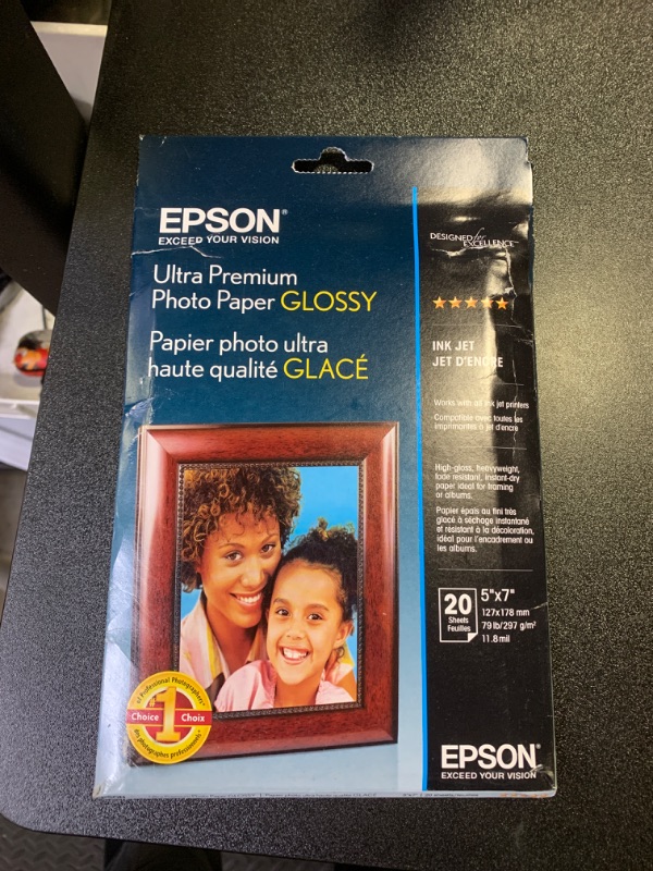 Photo 1 of Epson Ultra Premium Photo Paper GLOSSY (5x7 Inches, 20 Sheets) (S041945) (Pack of 1