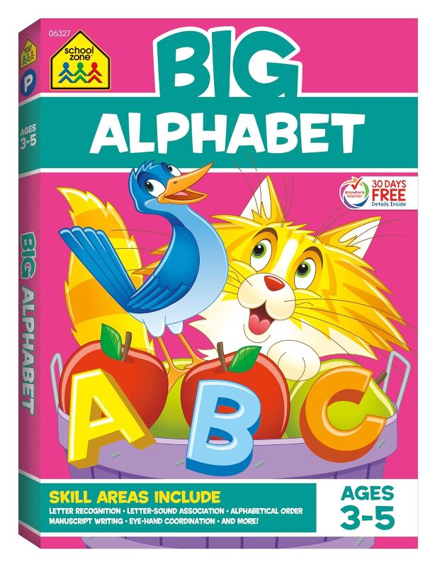 Photo 1 of School Zone - Big Alphabet Workbook - 320 Pages, Ages 3 to 5, Preschool to Kindergarten, Beginning Writing, Tracing, ABCs, Upper and Lowercase Letters, and More (School Zone Big Workbook Series) Paperback – April 3, 2019
