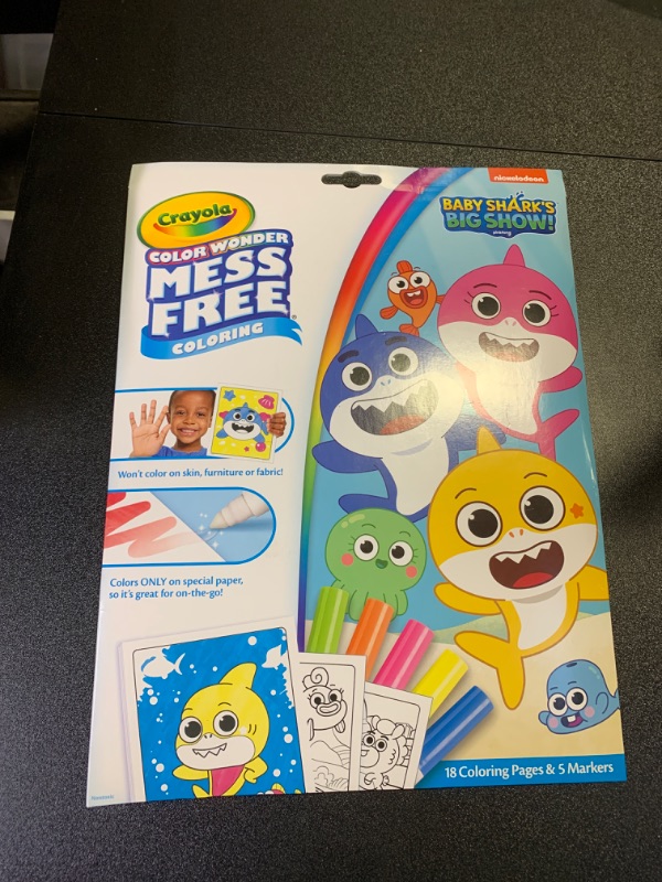 Photo 2 of Crayola® Color Wonder Mess-Free Coloring Pads & Markers, Baby Shark, Pack Of 2 Sets