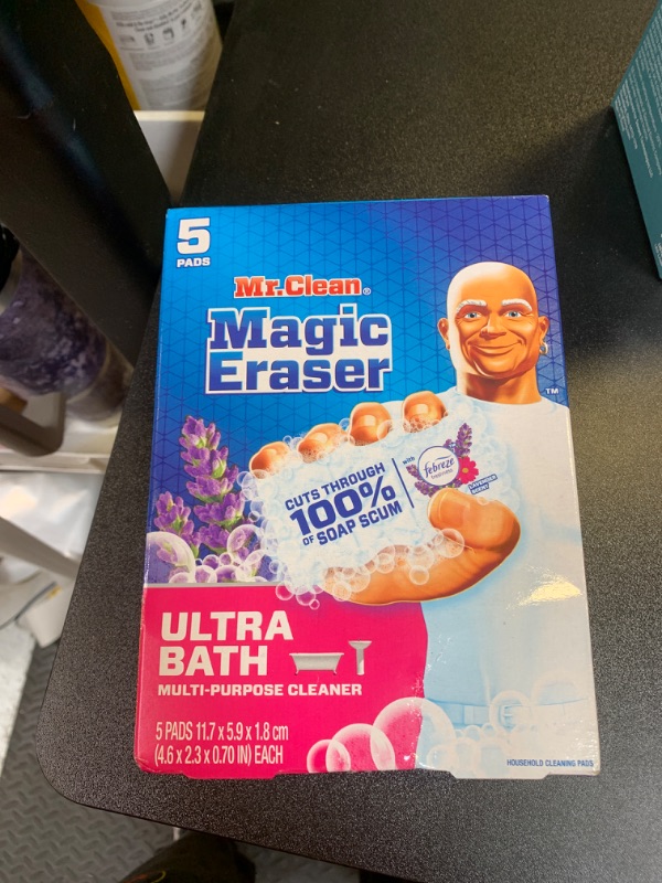 Photo 1 of Mr. Clean Magic Eraser Ultra Bath Multi Purpose Cleaner for Bathroom, Soap Scum Remover for Shower, 5ct