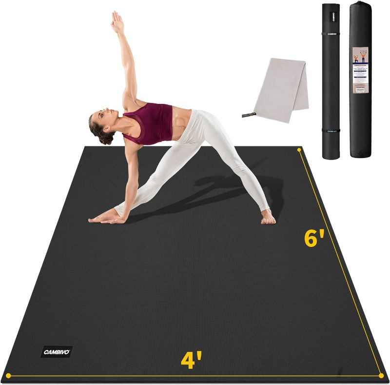 Photo 1 of CAMBIVO Yoga Mat for Women and Men, Extra Long and Wide Exercise Mat(72"x48"/84"x30"), Large Non Slip Workout Mat for Yoga, Pilates, Fitness, Barefoot Workouts, Home Gym Studio