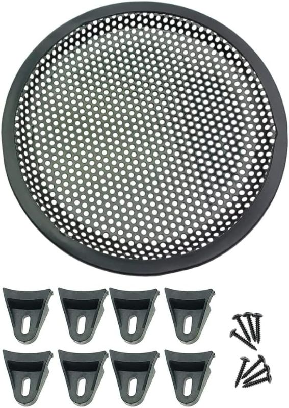 Photo 1 of 2 Pcs Car Audio Subwoofer Grille, Abs Car Subwoofer Grille Mesh Audio Speaker Covers Car Audio Auto Speaker Parts Car Loudspeaker Grille Car Mesh Speaker Cover Grille