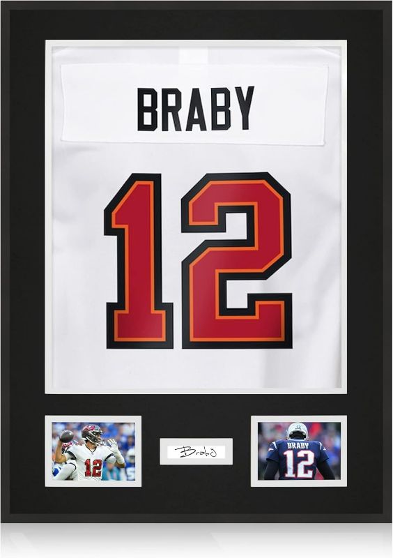 Photo 1 of 24x32 Aluminum Shadow Box Jersey Frame 1 Pack, Black Large Jersey Frame Display Case for Wall Display