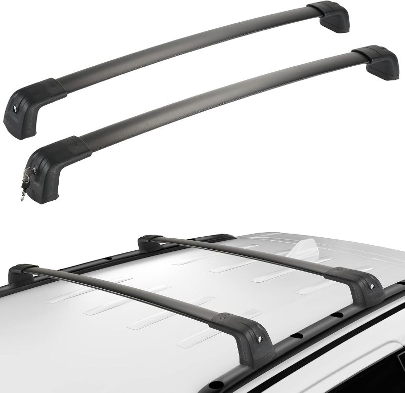 Photo 1 of ISSYAUTO Roof Rack Cross Bars with Lock Compatible with Grand Cherokee Altitude & SRT & Trackhawk with Roof Black Moldings 2011-2022, Aluminum Crossbars Cargo Bar