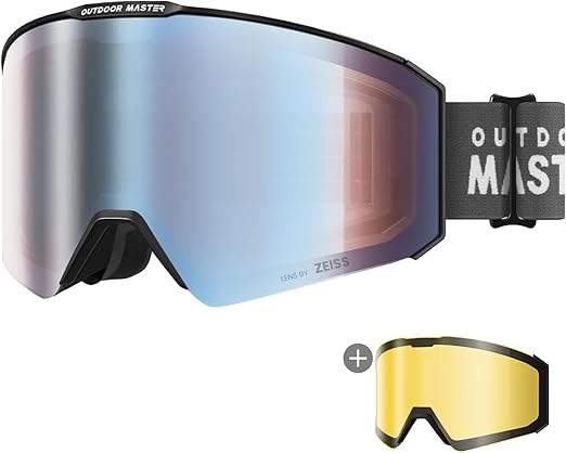 Photo 1 of OutdoorMaster Falcon Ski Goggles Lens by ZEISS, OTG Snowboard Goggles Anti-fog, Magnetic Interchangeable Lens, Snow Goggles
