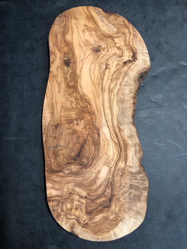 Photo 1 of Olive Wood Cutting Board/Cheese Board - 14 inch. Olive wood board for cheese, cutting, kitchen, charcuterie. Handcrafted, artisan product.