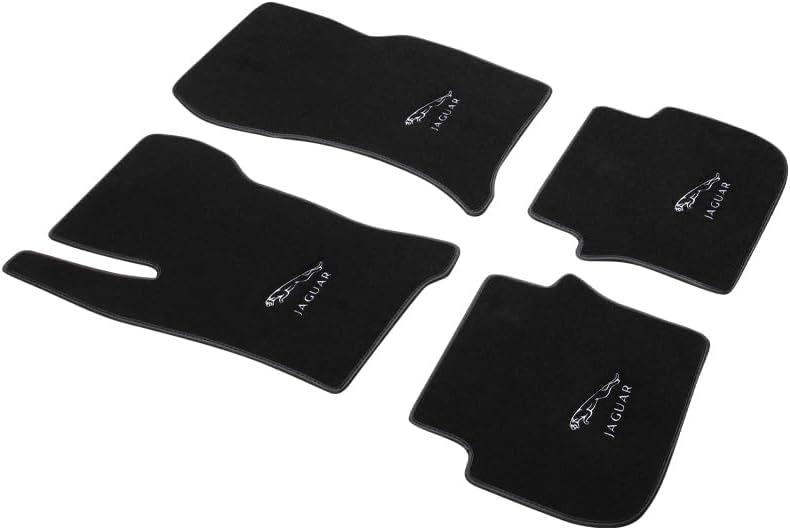 Photo 1 of Genuine Black Carpet Car Floor Mats with Jaguar Logo, Non-Slip Foot Pads for Jaguar XF, Fits 2016-2024 Models