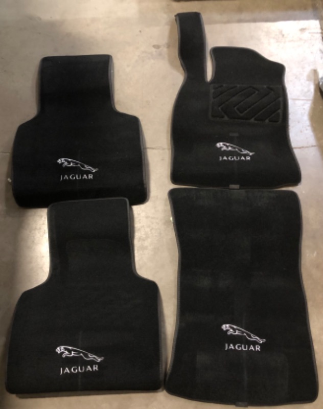 Photo 1 of Genuine Black Carpet Car Floor Mats with Jaguar Logo, Non-Slip Foot Pads for Jaguar XF, Fits 2016-2024 Models