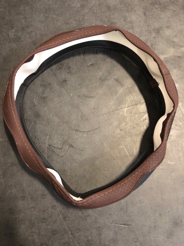 Photo 1 of Gomass Car Steering Wheel Cover, Anti-Slip, Safety, Soft, Breathable, Heavy Duty, Thick, Full Surround, Sports Style (Black Brown)