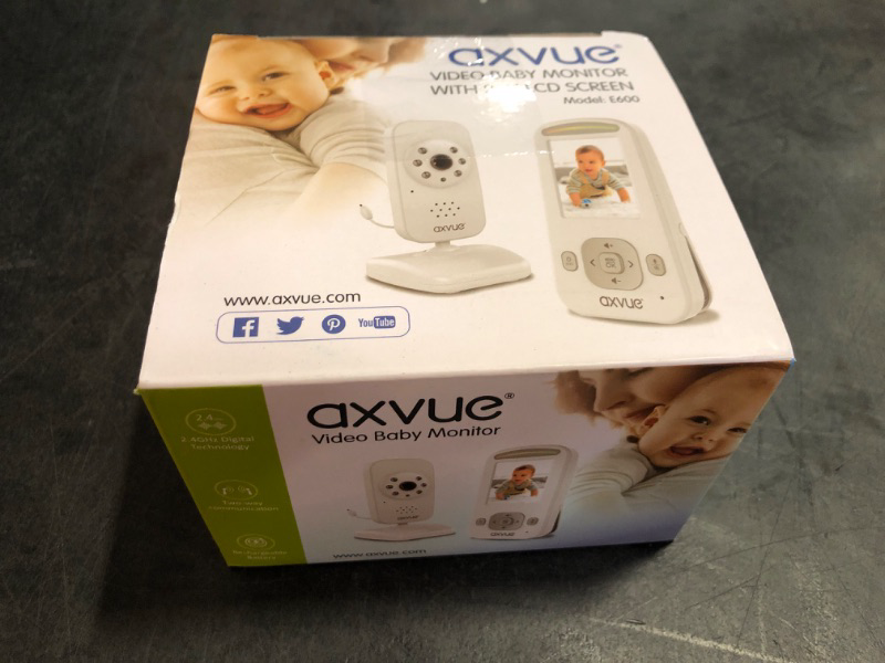 Photo 1 of AXVUE E600 Video Baby Monitor with 2.4" LCD and Night Vision, Temperature Detection, 2 Way Talk , Power Saving Video On/Off, Sound Lights.