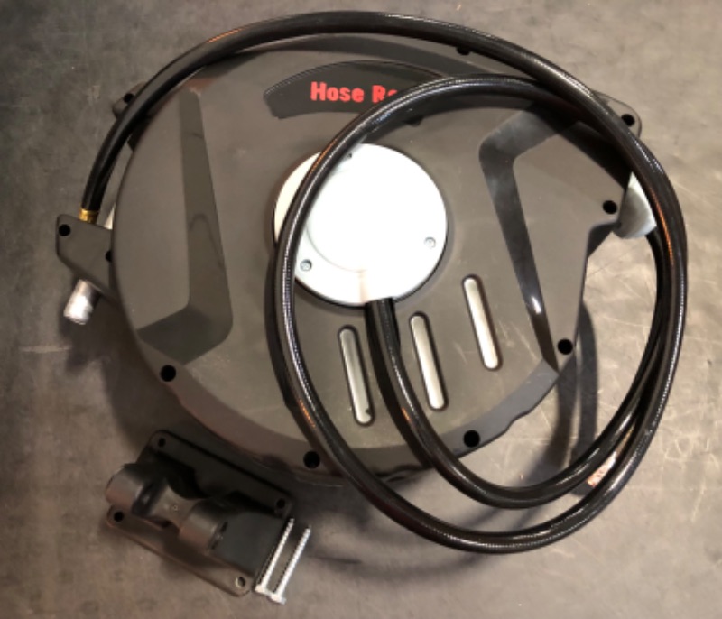 Photo 1 of Retractable Air Hose Reel, 3/8 IN x 65 FT Hybrid Air Hose Max 300PSI, Air Compressor Hose Reel with 6.5 ft Lead in, Compressor Hose Reel Wall Mounted with 180° Swivel Bracket for Garage Workshop