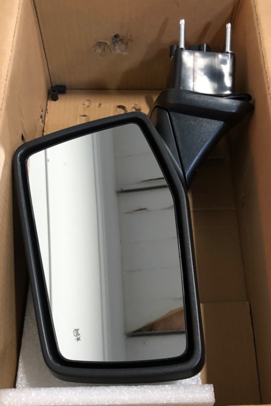 Photo 1 of Silverado Driver Side Mirror Replacement for 2019-2024 Chevy Silverado 1500, Power, Heated, Manual Folding, Textured Black With Blind Spot Light