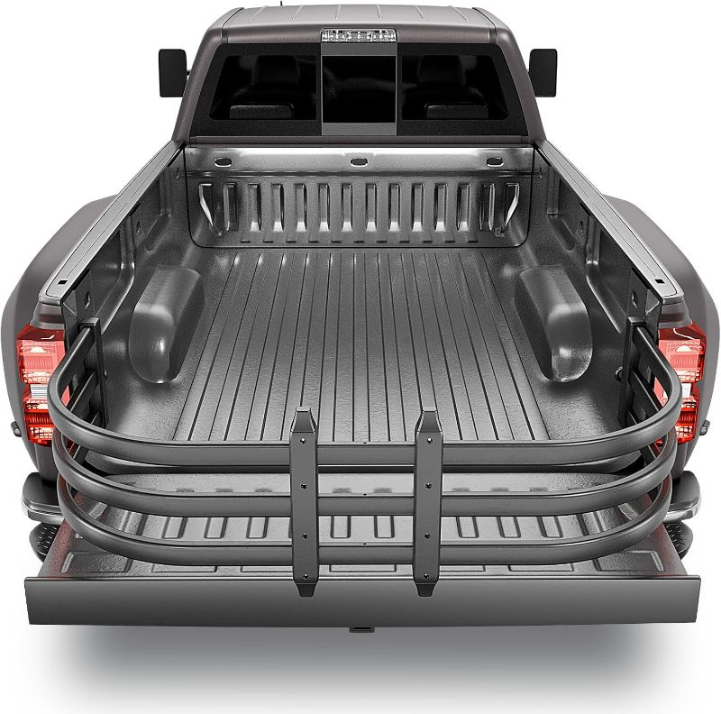 Photo 1 of Truck Bed Extender, Aluminum Retractable Tailgate Extender, 49"-61" Adjustable Length, Drill Required, Fits for Toyota Tacoma, Nissan Frontier, Chevy Colorado, GMC Canyon, Maverick, Santa Cruz