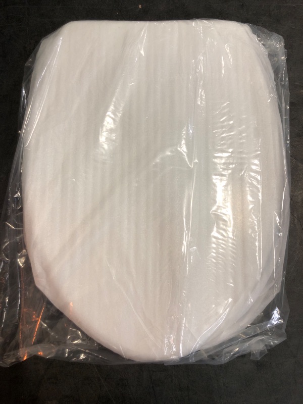 Photo 1 of LUXE TS1008E Elongated Comfort Fit Toilet Seat with Slow Close, Quick Release Hinges, and Non-Slip Bumpers (White)