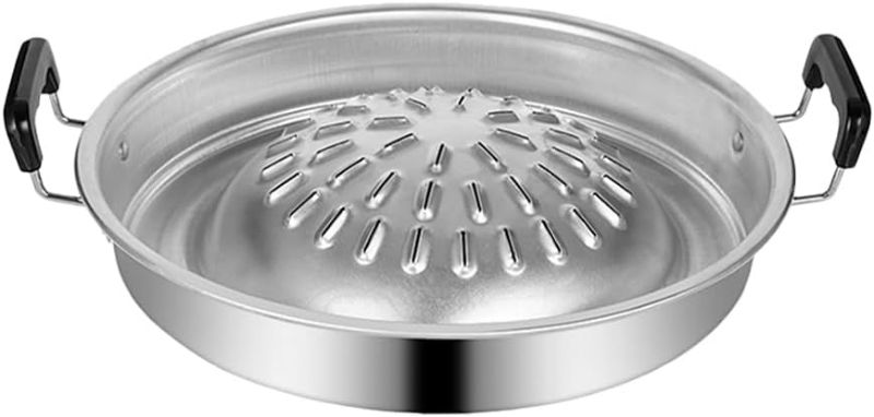 Photo 1 of MAGICLULU Grill Plate Reusable Grill Pan Korean Bbq Grill Korean Bbq Pan Multi-function Grill Pan Bbq Supplies Bbq Grill Pan Grill Accessory Professional Grill Tray Picnic Grill Pan