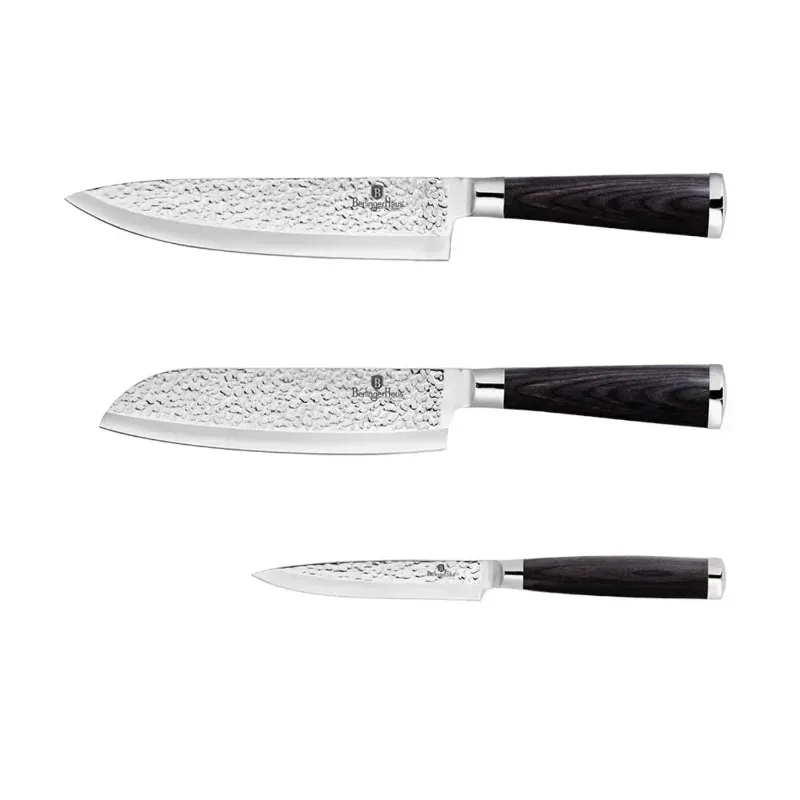 Photo 1 of Berlinger Haus 3 Piece Knife Set, Red Wood Knives Set for Kitchen
