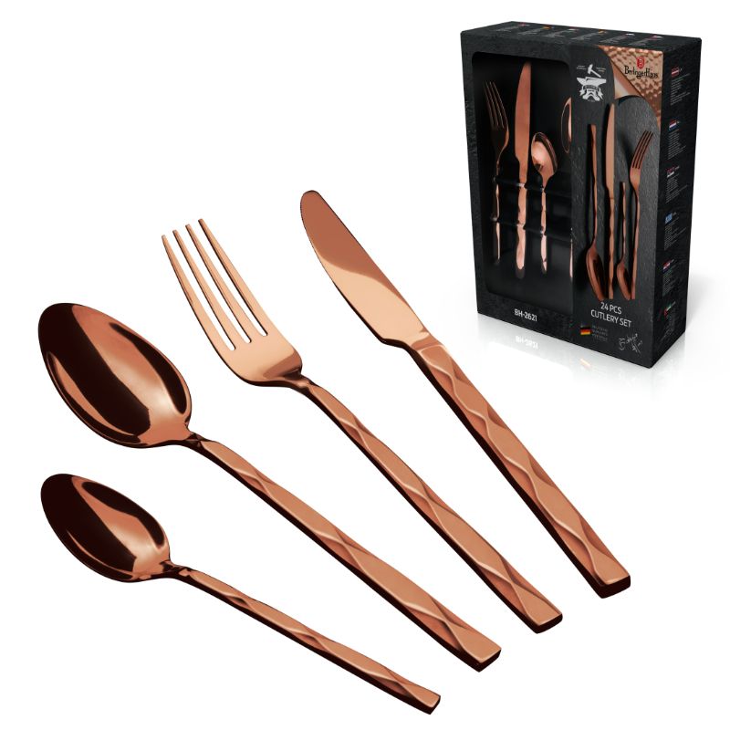 Photo 1 of 24-Piece Cutlery Set Berlinger Haus Mirror Rose Gold