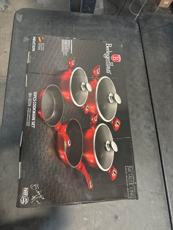 Photo 1 of 10-Piece Cookware Set Berlinger Haus Metallic Burgundy Line 