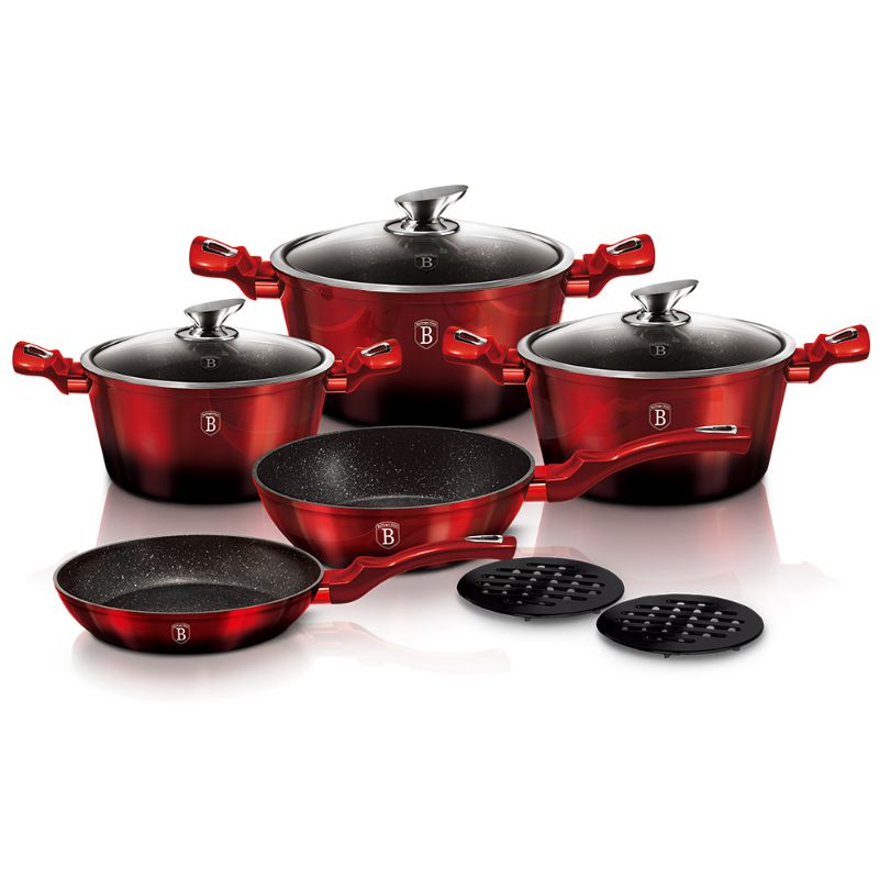Photo 1 of 10-Piece Cookware Set Berlinger Haus Metallic Burgundy Line 