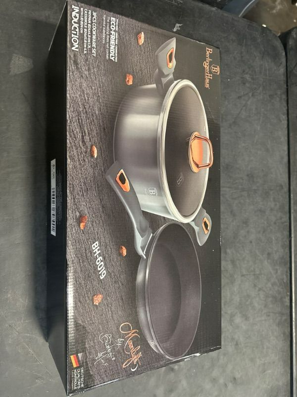 Photo 1 of 3 pcs cookware Set Berlinger Haus Moonlight Collection. Color : grey.