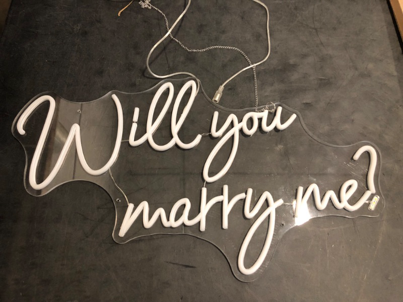Photo 1 of Will You Marry Me Neon Sign with Lights for Proposal Wedding Decorations?25.2 inches Large marry me sign for Engagement?Romantic Neon Sign Wall Art for Wife?Warm White