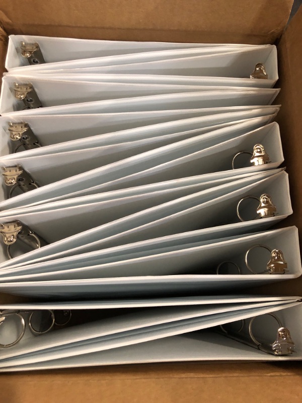 Photo 1 of *Missing One** Samsill Durable 1 Inch Binder, Made in the USA, D Ring Binder, Customizable Clear View Cover, White, 12 Pack, Each holds 225 Pages
