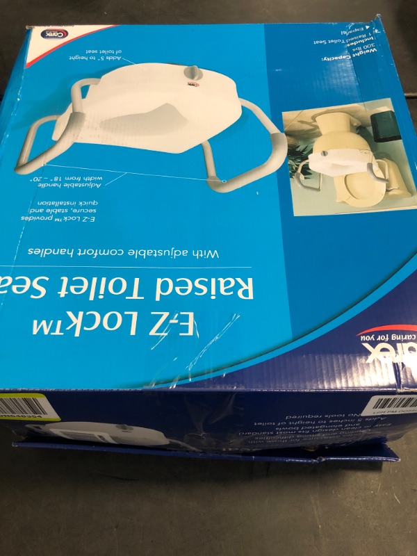 Photo 1 of Carex E-Z Lock Raised Toilet Seat With Handles, 5" Toilet Seat Riser with Arms, Handicap Raised Toilet Seat For Seniors and Elevated Toilet Seat