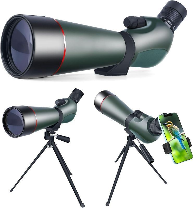 Photo 1 of 20-60x80 Spotting Scopes with Tripod & Phone Adapter,Advanced Prism for Crisp Imaging,Waterproof Fogproof Design for All-Weather Observation, Perfect for Bird Watching, Hunting & Wildlife Viewing
