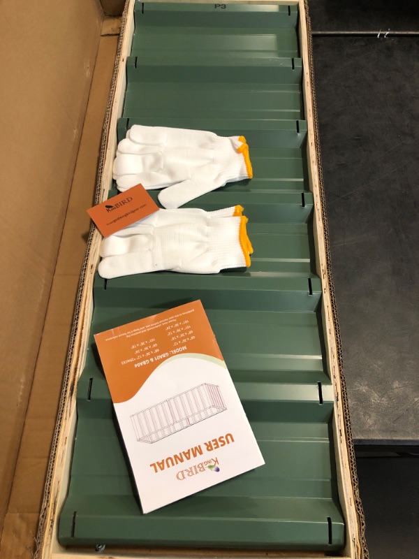Photo 1 of KING BIRD Raised Garden Bed 68"x 36"x 12" Galvanized Steel Metal Outdoor Garden Planter Box Kit with 2 Pairs of Gloves (Green)