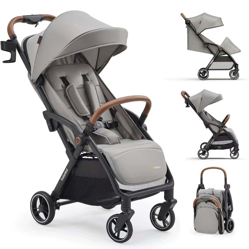 Photo 1 of Travel Stroller, Overhead-Friendly Compact Baby Stroller(Newborn to 50lbs), Self-Folding Toddler Pushchair for Travel, Full-Reclining Seat, Cup Holder Included
