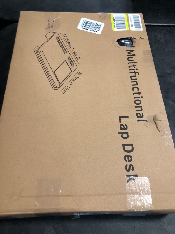 Photo 1 of Millhome Lap Desk | Portable Laptop Desk – Fits Up to 17.3" Laptops – Detachable & Washable Cushion, Phone Holder, Device Ledge – Ideal for Writing, Working, Reading on Bed, Couch, Sofa, Floor – Gray