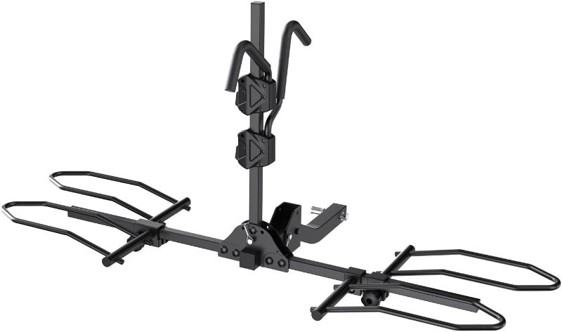 Photo 1 of TANX Bike Racks for Ebikes,Fat Tire Bike Rack for Tow Hitch 2-Bike 160 lbs Capacity,Hitch Bike Rack for Heavy E Bike, Wobble Free Smart Tilting Folding Bicycle Car Racks for Standard, 2 inch Receiver
