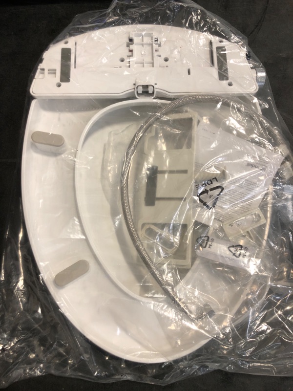 Photo 1 of Brondell Bidet Toilet Seat Non-Electric Swash Ecoseat, Fits Elongated Toilets, White - Dual Nozzle System, Ambient Water Temperature - Bidet with Easy Installation