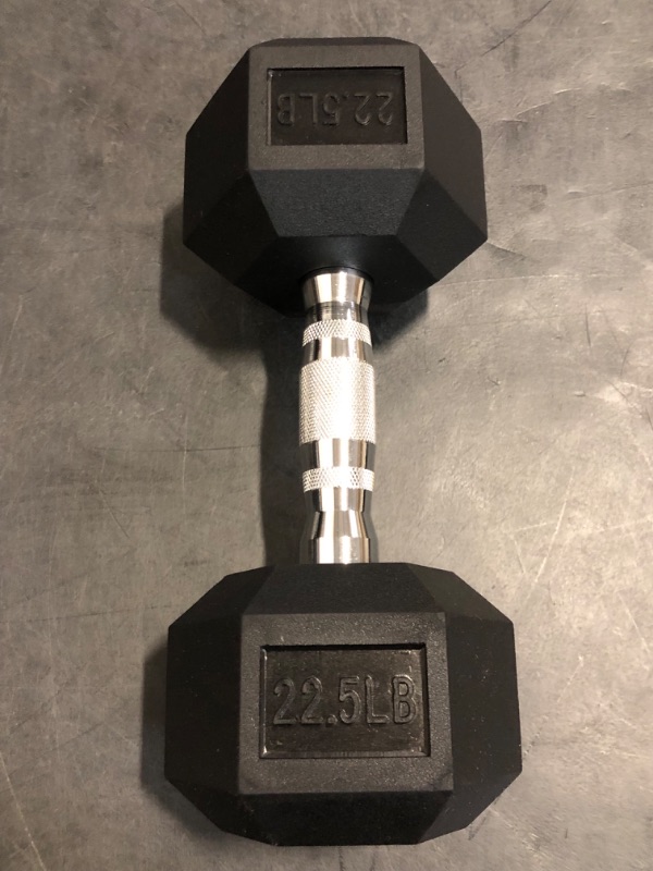 Photo 1 of Hex Dumbbell Rubber Coated Cast Iron Hex Black Dumbbell Free Weights for Exercises