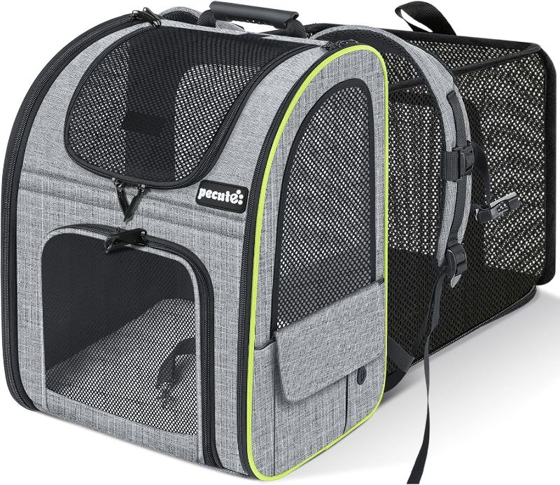 Photo 1 of Pecute Cat Carrier Backpacks, Expandable Cat Backpack with Breathable Mesh, Pet Carrier Backpack for Cats Small Dogs Puppies Up to 17 Lbs, Dog Carrier Backpack Great for Travel Hiking Camping Outdoor