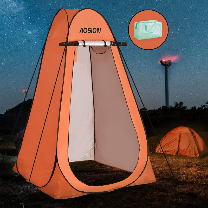 Photo 1 of AOSION Privacy Shower Tent, Pop Up Changing Room, Portable Toilet Tent with Carry Bag for Camping, Beach