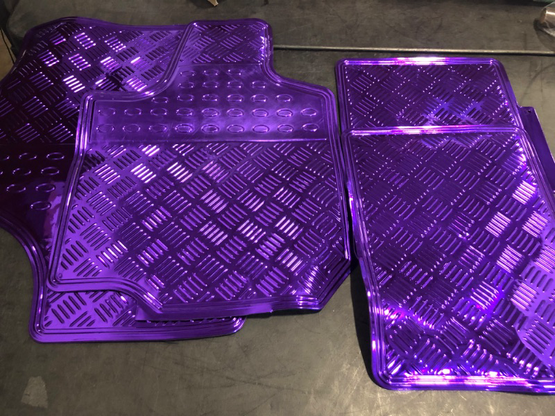 Photo 1 of August Auto Aluminum Universal Fit 4PC Car Floor Mats Fit for Sedan, SUVS, Truck and Vans (Purple)