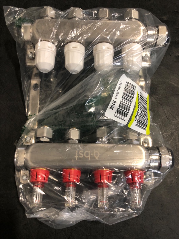 Photo 1 of ABST PEX Manifold,3 Loop Stainless Steel Floor Radiant Heat Manifold Kit with 1/2" Adapters Included for Hydronic Radiant Floor Heating